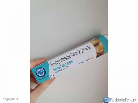 Benzilo peroksido gelis veidui kaip Duac ar Epiduo