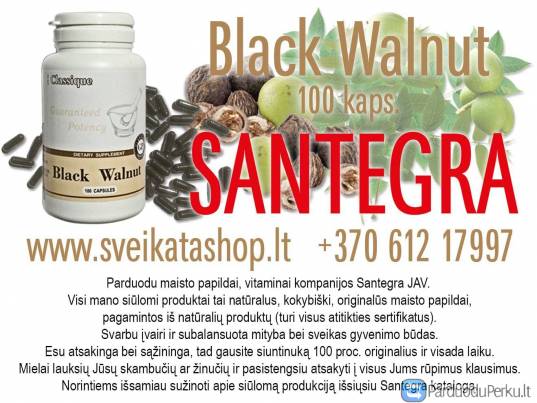 Black Walnut 100 tabl - maisto papildas SANTEGRA / mob: 8 612 17997
