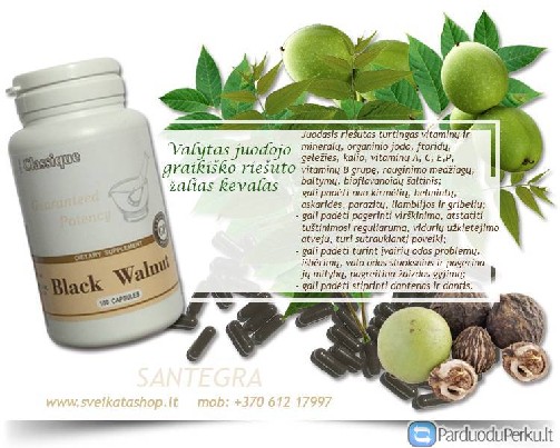 Black Walnut, juodasis riešutas 100 kaps – SANTEGRA