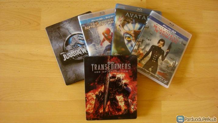 blu ray diskai (2D ir 3D) formatai