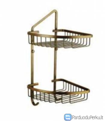 Bronzinė, dviguba, dušo lentyna