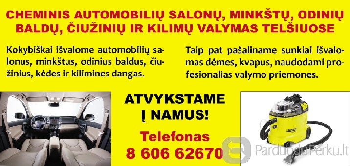 Cheminis minkstu,odiniu baldu ir kilimu valymas