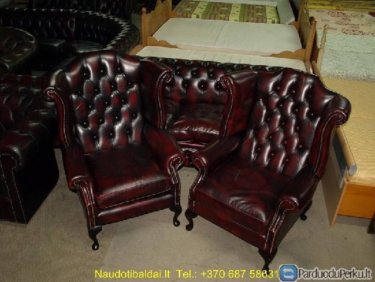 Chesterfield odinis baldų komplektas 3-1-1