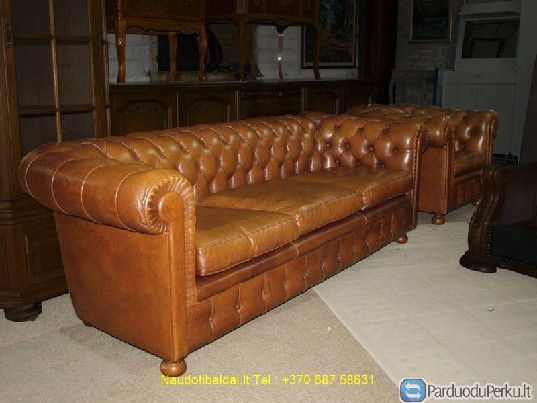 Chesterfield odinis baldų komplektas 3-1-1