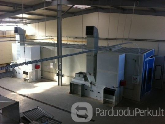 Dažymo kamera metalo konstrukcijom ir detalėm