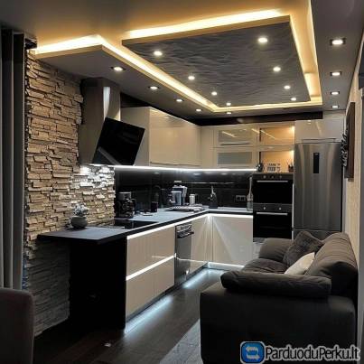 Dekoratyvinė lubų apdaila.