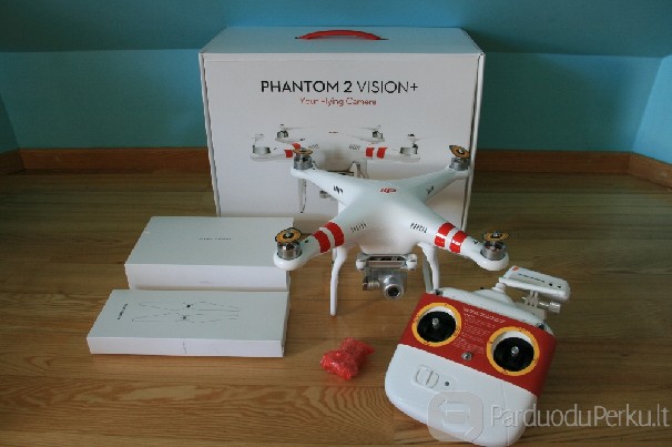 DJI PHANTOM 2 VISION + (2vnt, baterijų) NAUJAS. Rchobis.lt