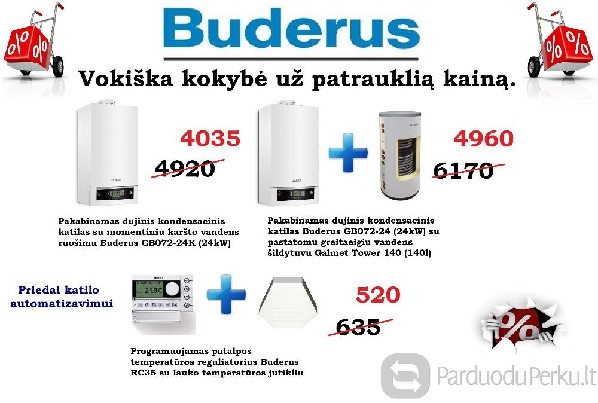 Dujinių kondensacinių katilų išpardavimas