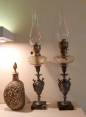 Dvi stilingos antik. Žibal.lempos,veikiančios