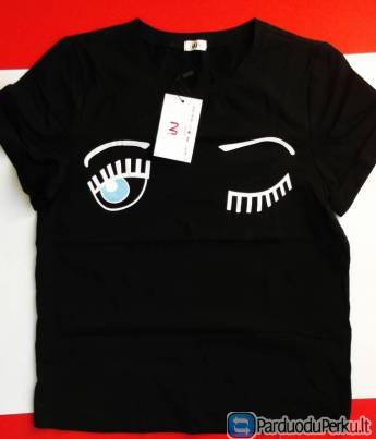 elastingas juodas marškinėliai