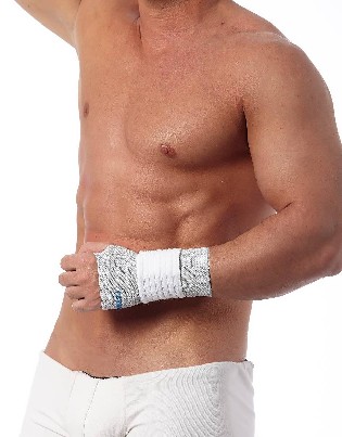 Elastinis riešo įtvaras. Pilkos spalvos.