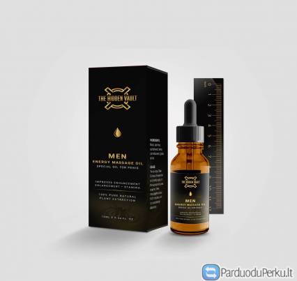 Energinis masažo aliejus vyrams (HIDDEN Vault)