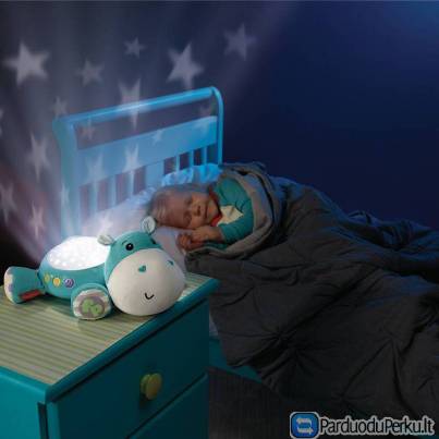 Fisher Price geriausias migdukas - muzikinė naktinė lemputė – projektorius begemotukas