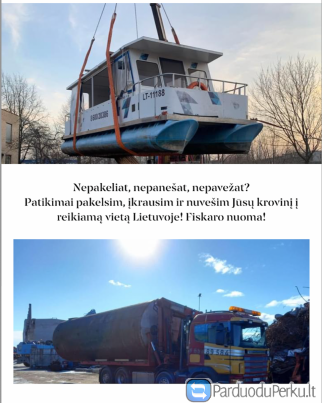 Fiskaro nuoma paslaugos fiskaras sunkvezimis su kranu biriu kroviniu pervezimas