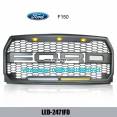 Ford F150 Raptor Style Front Grille LED lights F-150 Center Mesh Grills