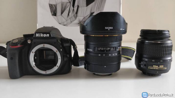 Fotoaparatas Nikon D3300 Su objektyvu Sigma 10-20mm f/3.5 EX DC HSM