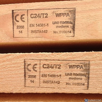 Mediena C24 stiprumo klasės stogams, karkasams.