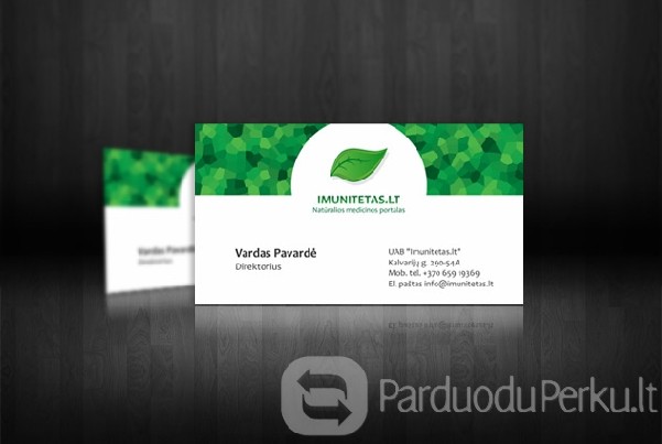 Gaminu vizitinių kortelių maketus