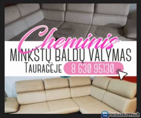 Giluminis cheminis minkštų baldų valymas Tauragėje