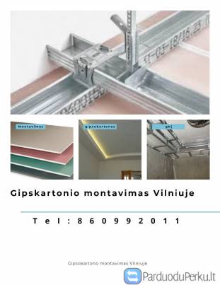 Gipskartonio montavimas Vilniuje
