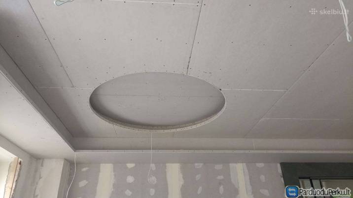 Gipso kartono montavimas, glaistymas dažymas