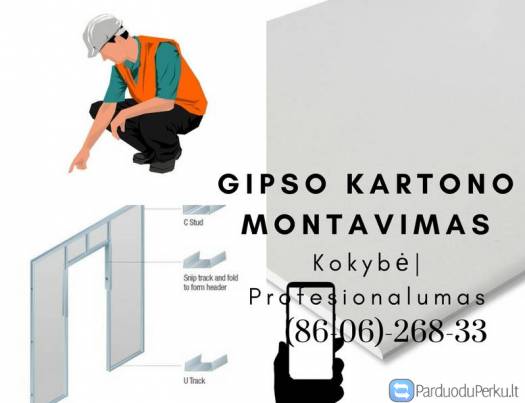 Gipso kartono montavimas Vilnius