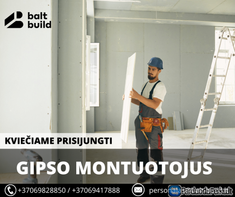 Gipso plokščių ir profilių montavimas