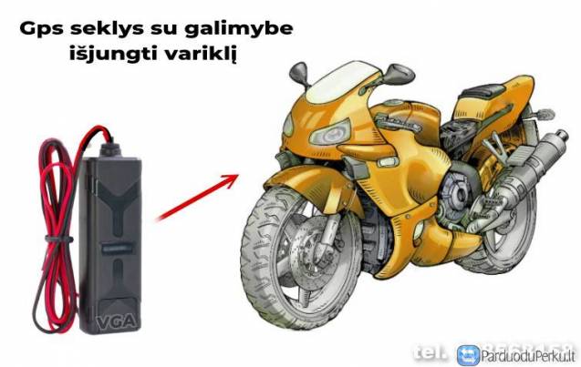 Gps seklys motociklo apsaugai