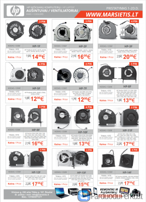 HP nešiojamo kompiuterio aušintuvai geriausia kaina!