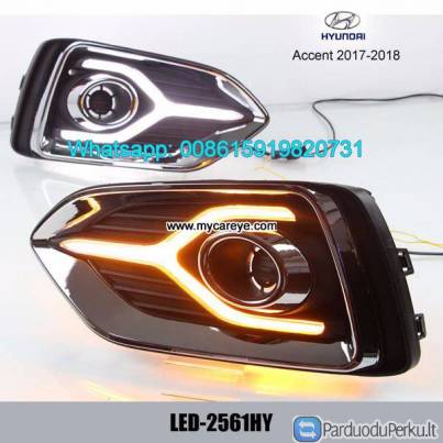 Hyundai Accent 17-18 DRL LED Daytime Running Lights autobody parts