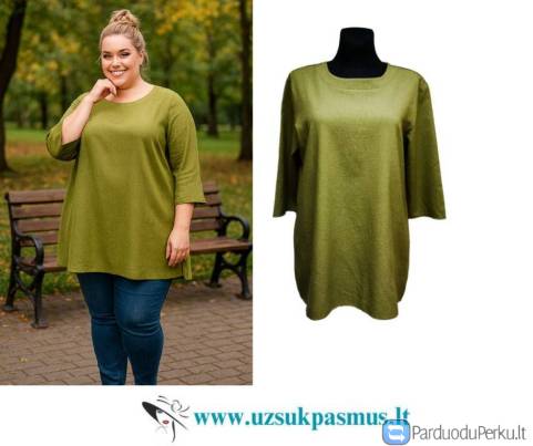 Ilga platėjanti palaidinė apkūnioms