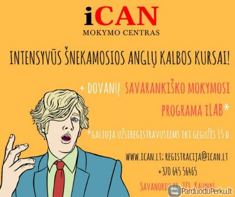 INTENSYVŪS ŠNEKAMOSIOS ANGLŲ KALBOS KURSAI VASARĄ! + Dovana savarankiško mokymosi platforma iLAB