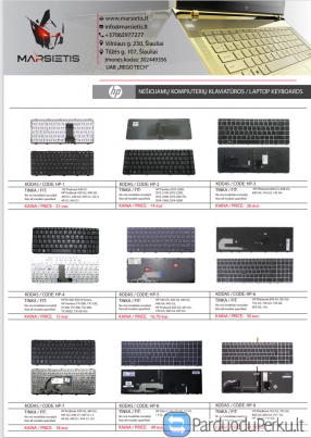 Įvairių nešiojamųjų kompiuterių klaviatūros, klaviatūra, mygtukų keitimas, remontas, pardavimas
