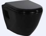 Juodas, pakabinamas klozetas