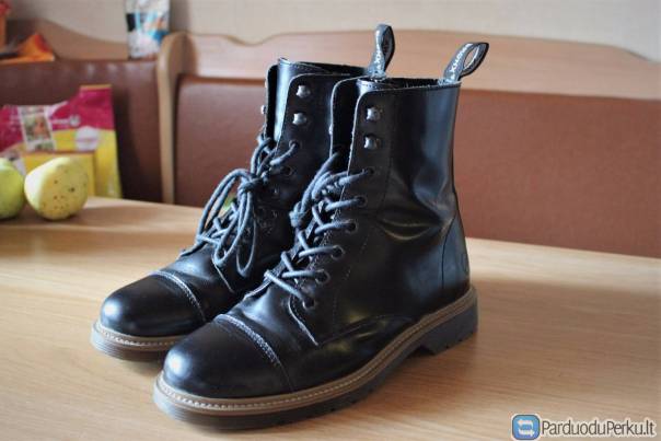 Juodi odiniai batai Bronx