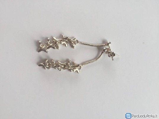 Kabantys sidabriniai auskarai