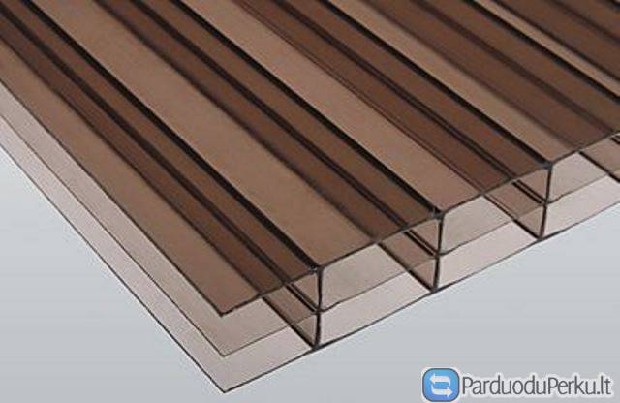 Kanalinio polikarbonato lakštai stoginėms, pastogėms, teraso