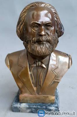 Karl Marx Bronzinis Biustas Statula Skulptūra