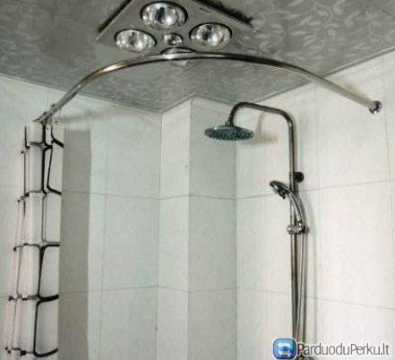 Karnizas dušo užuolaidai