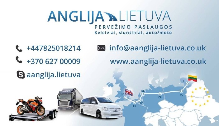 Kas Antrą Dieną iš UK ir LT – Keleiviai, siuntiniai, auto/mo