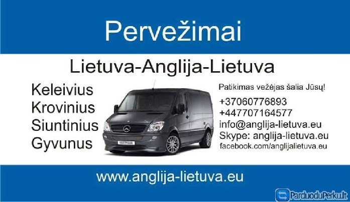 Keleiviai, siuntos, gyvūnai maršrutu Lietuva - Anglija – Lie