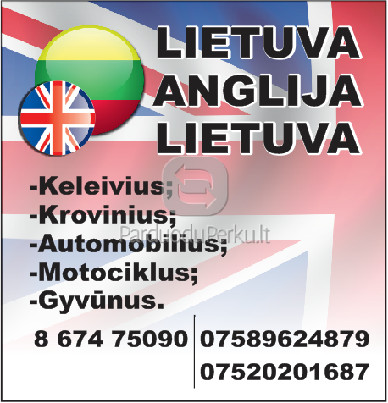 Keleiviu,siuntu,auto pervezimas is/i ANGLIJA,LIETUVA