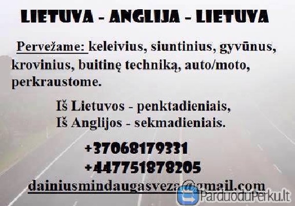 Kelionės: Lietuva - Anglija - lietuva