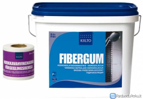 Kiilto hidroizoliacija FIBERGUM vidaus darbams 65 €/20kg
