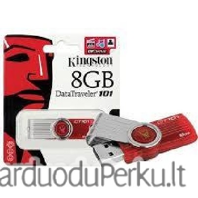 Kingston Digital 8GB DataTraveler 101 G2 USB 2.0 Drive - Red