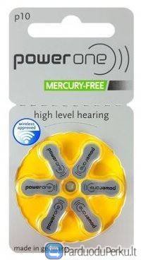 Klausos Aparatų Baterijos Power One 10, 60 Vnt.v