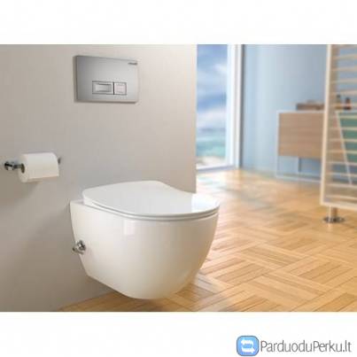 Klozetas, bide ir bide maišytuvas