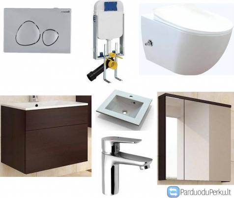 Klozetas ir bide kompaktiškoje erdvėje