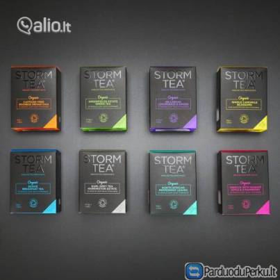 Kolumbietiška Kava Cafe Sarria, Ekologiška Storm tea arbata šiklo pakeliuose.