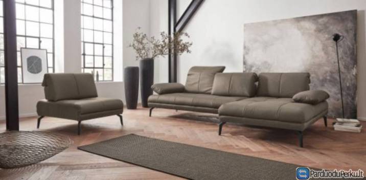 Komplektas 3XL+fotelis "STENLILLE"natūrali oda vokiškas www.bramita.lt